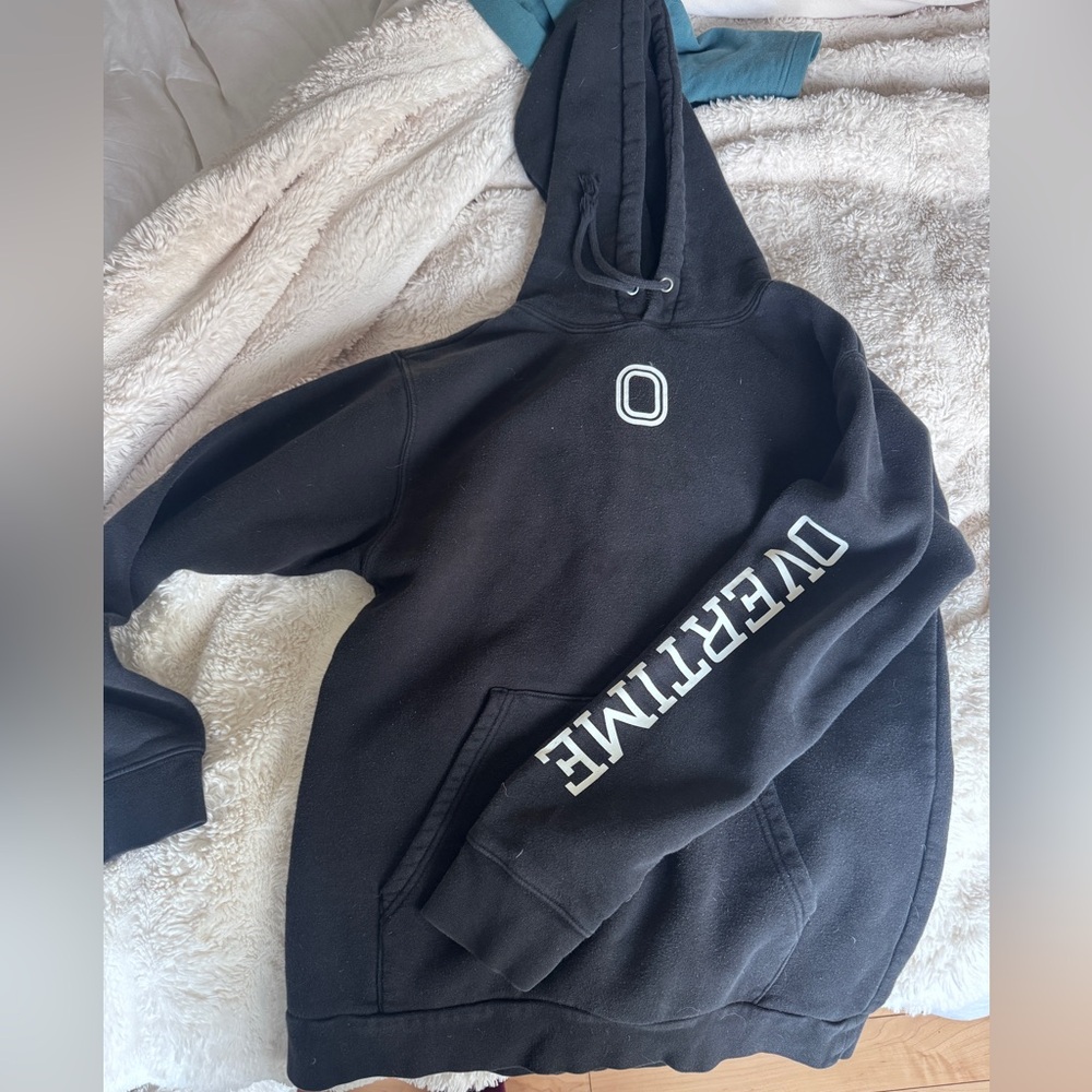 OVERTIME Men’s Small Black Logo Hoodie